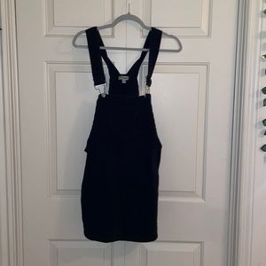 BLACK CORDUROY OVERALL DRESS